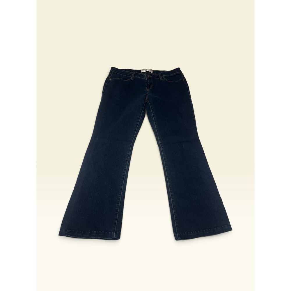 No Boundaries Womens Size 13 Flare Jeans Dark Wash Y2K Stretch Bell Bottom